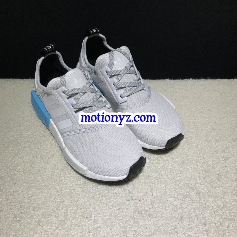 Real Boost Adidas NMD R1 White Bright Cyan